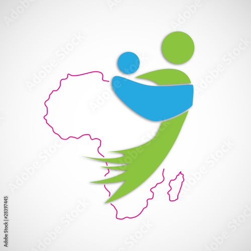 Logo african mother. Save Africa. Children # vector