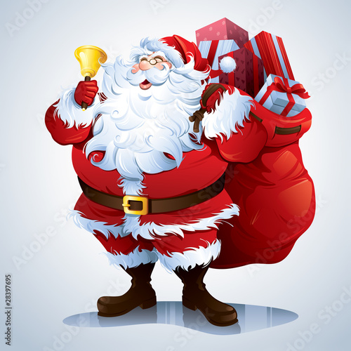 Santa Claus carrying sack full of gifts