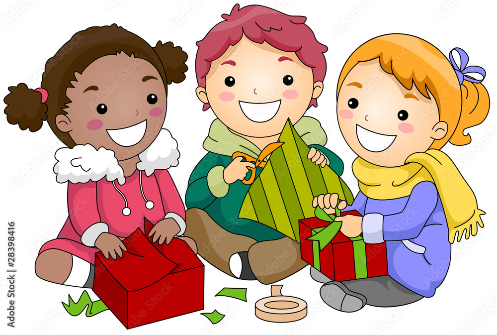 Kids Wrapping Gifts Kids Wrapping Gifts