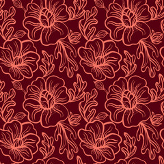 Acrylglasbilder Muster Nahtloses Blumenmuster im Frühlingsstil  © pim