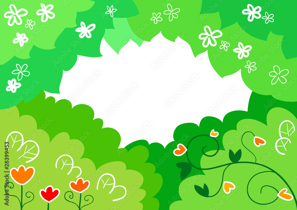 Sfondo di alberi, fiori, foglie e cespugli Sfondo di alberi, fiori, foglie e cespugli