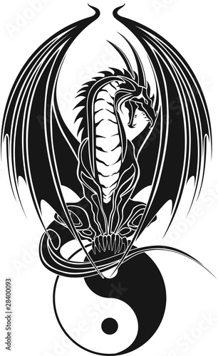 Drachen/Tribal/Symbol/Ying und Yang