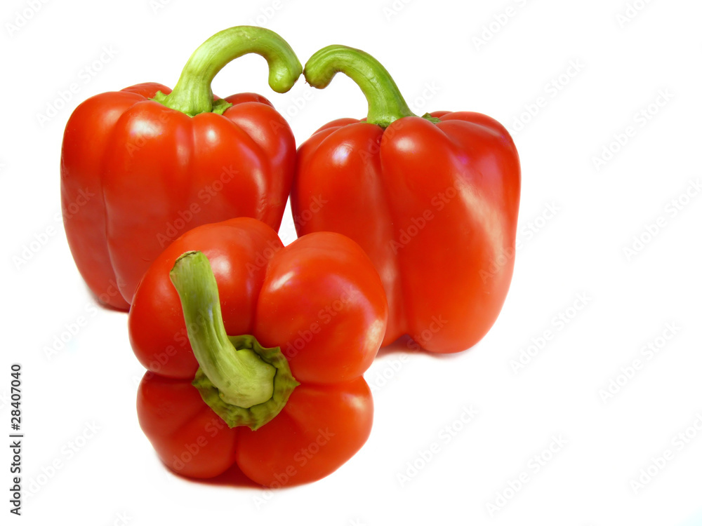 Red bell pepper isolated on a white background Red bell pepper isolated on a white background
