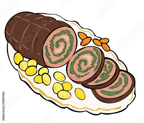 Roastbeef with vegetables.