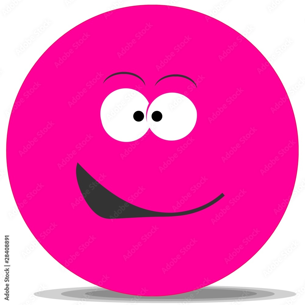 Smiley rose, sourire en coin Smiley rose, sourire en coin