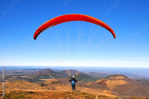 Paragliding above the chaine of volcanic hills 2