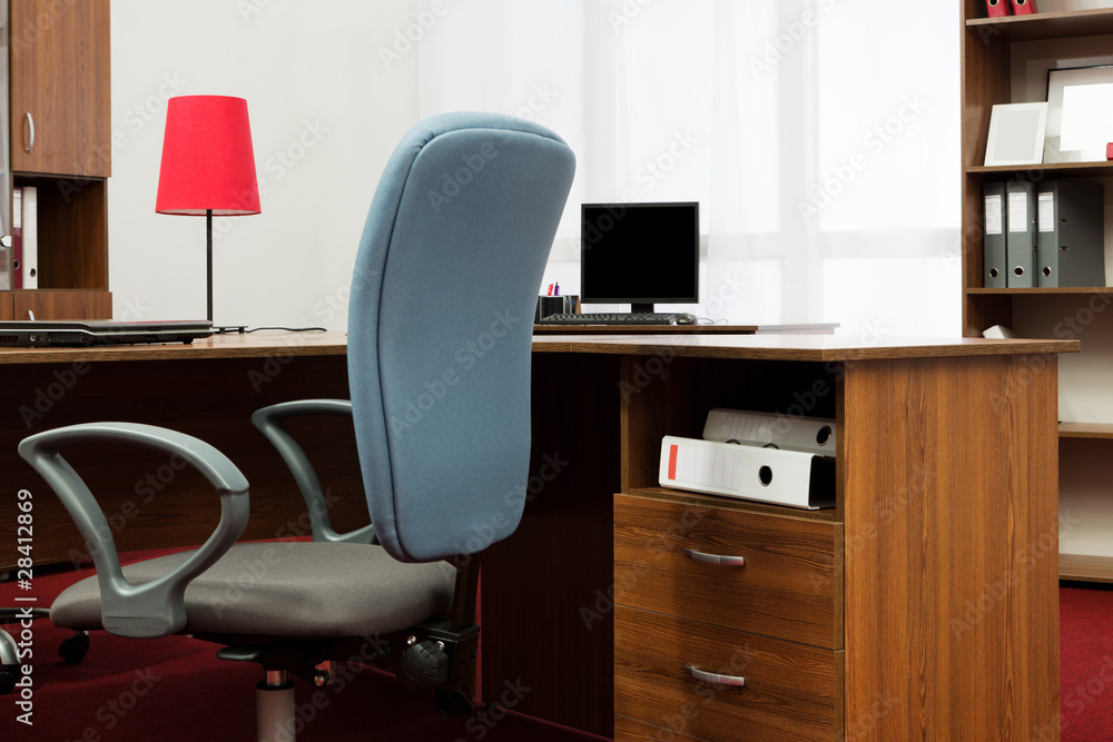 Fototapeta premium desks and blue chair