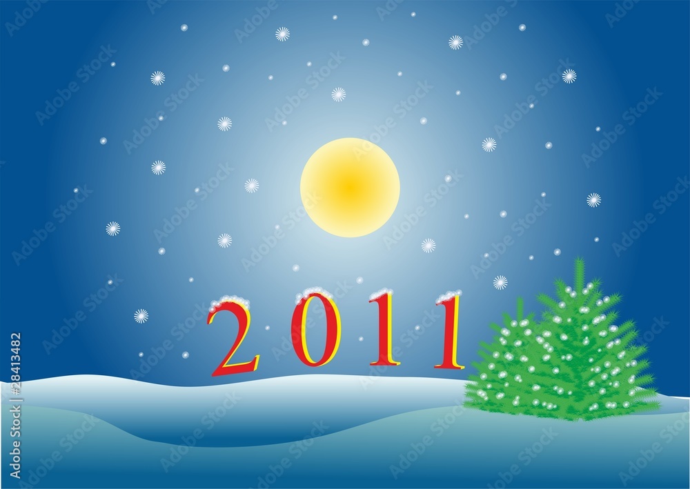 humorous  Christmas  image of New Year and winter day