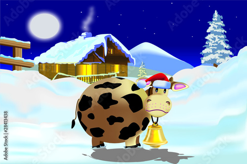vache à noel
