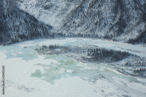 Aerial View of a Frozen Lake photo