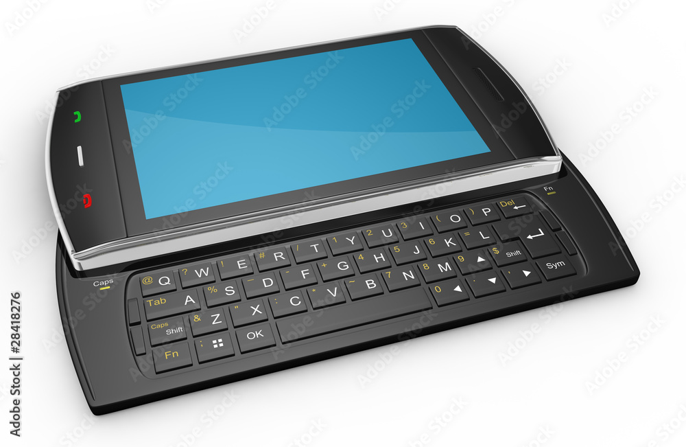 Black mobile smart phone - 3D render Black mobile smart phone - 3D render