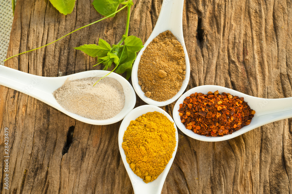 Spices Curry Chili Cumin Pepper Spices Curry Chili Cumin Pepper