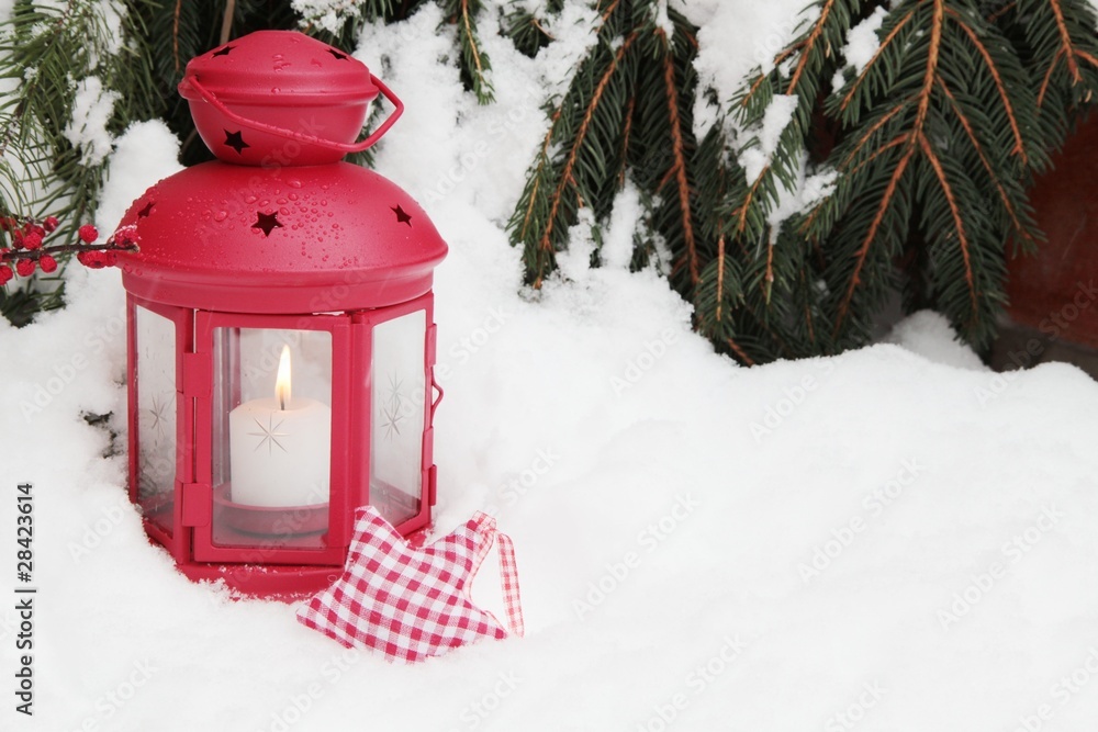 Weiße Weihnachten mit Laterne Weiße Weihnachten mit Laterne