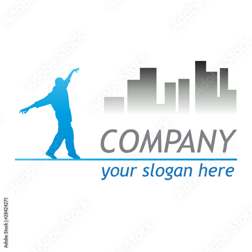 Logo balance on the city # Vector