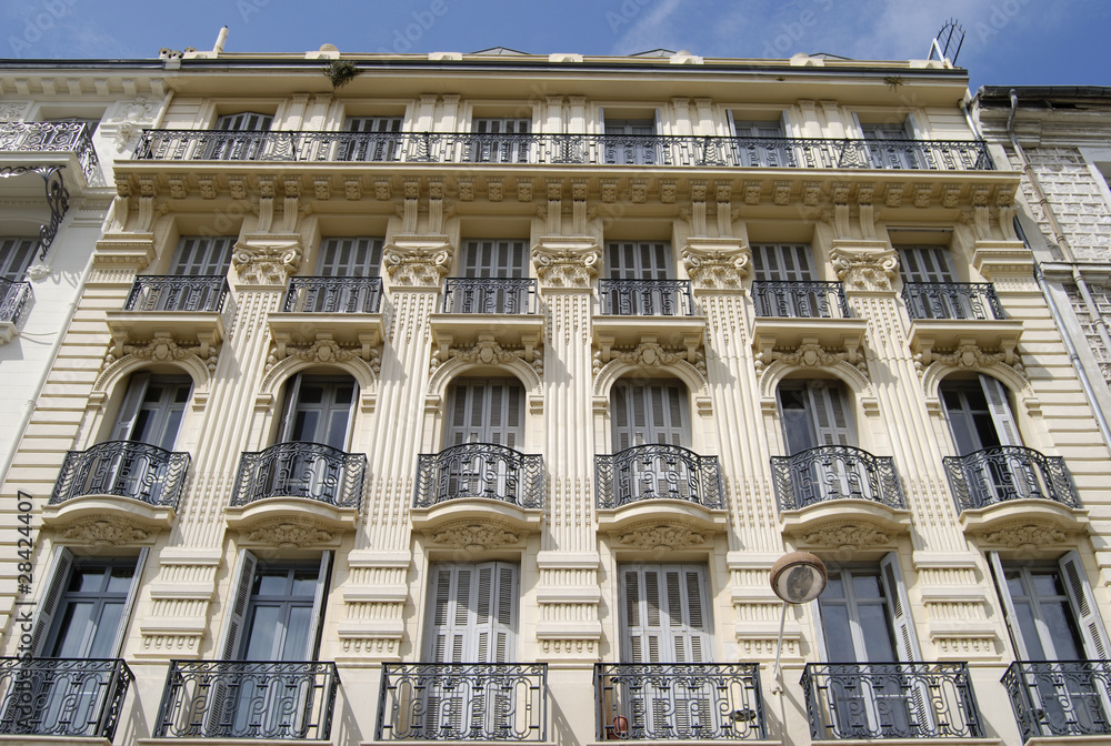 Ornate building facade in Nice. Provence. France