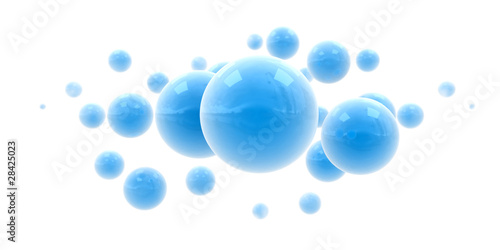 Blue shinny spheres