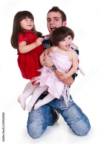 Proud father and hes two daughters