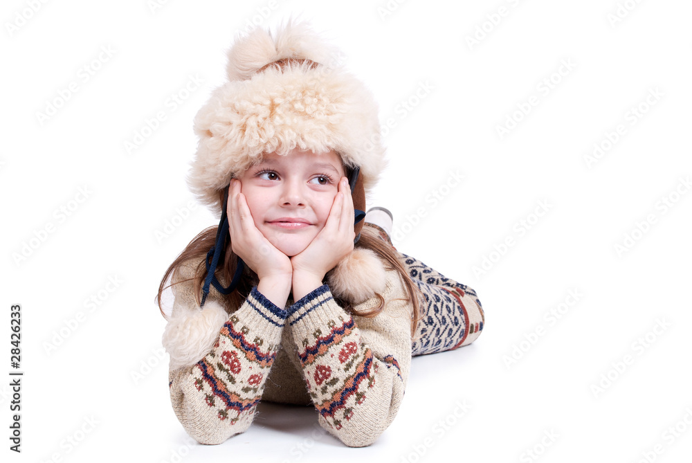 Girl in winter clothes