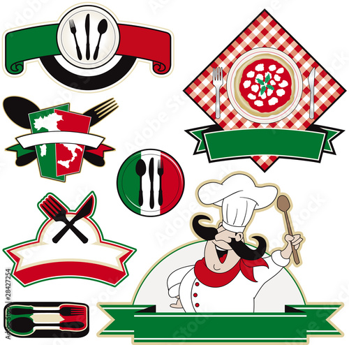 italian restaurant vector elements