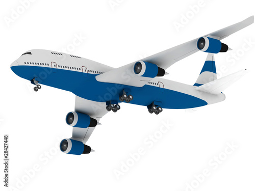 3D model of airplane isolated on white background