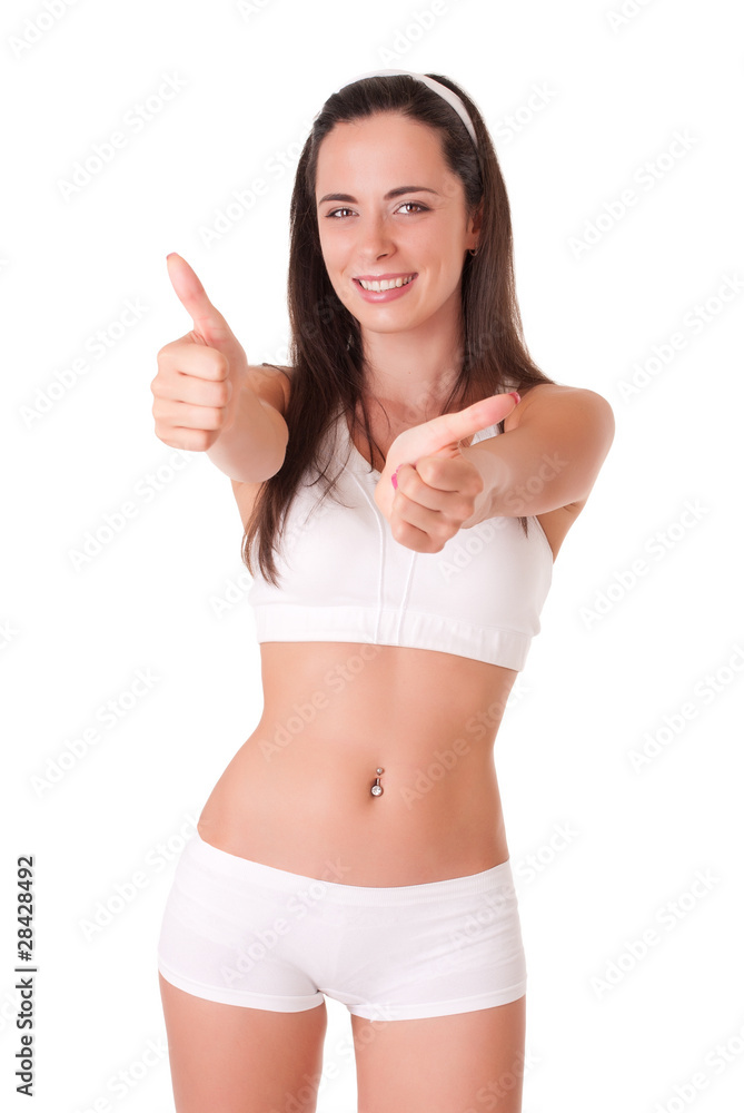 Slimming pretty girl shows OK Slimming pretty girl shows OK