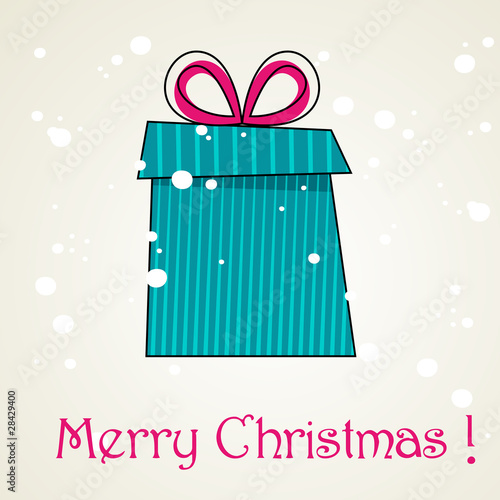 Vector beautiful Christmas background with cute present