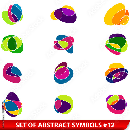 Vector set of colored abstract symbols