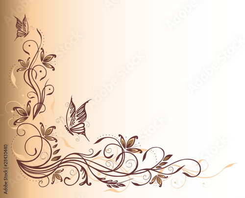 Ranke, flora, filigran, Blumen, background, Vintage style