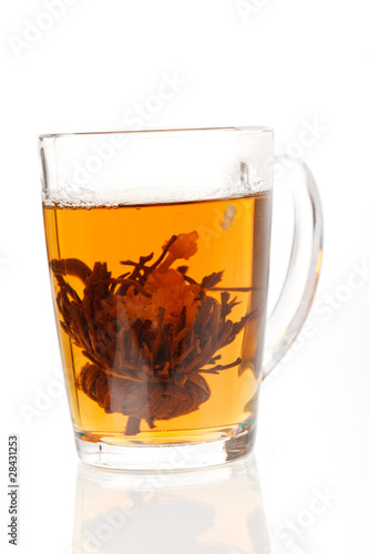 green tea with flower