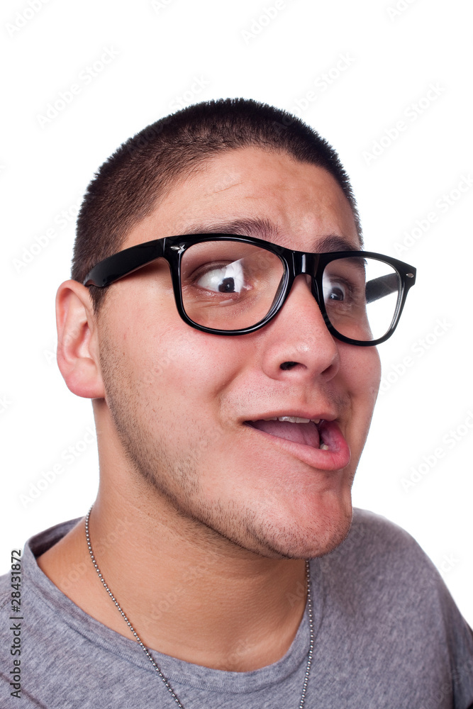 Man Wearing Nerd Glasses Man Wearing Nerd Glasses