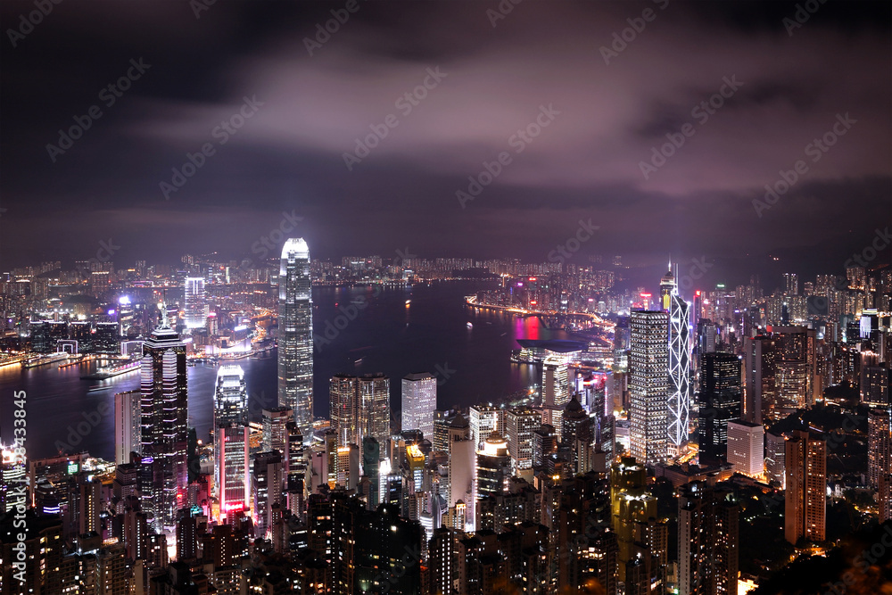 Hong Kong central district skyline