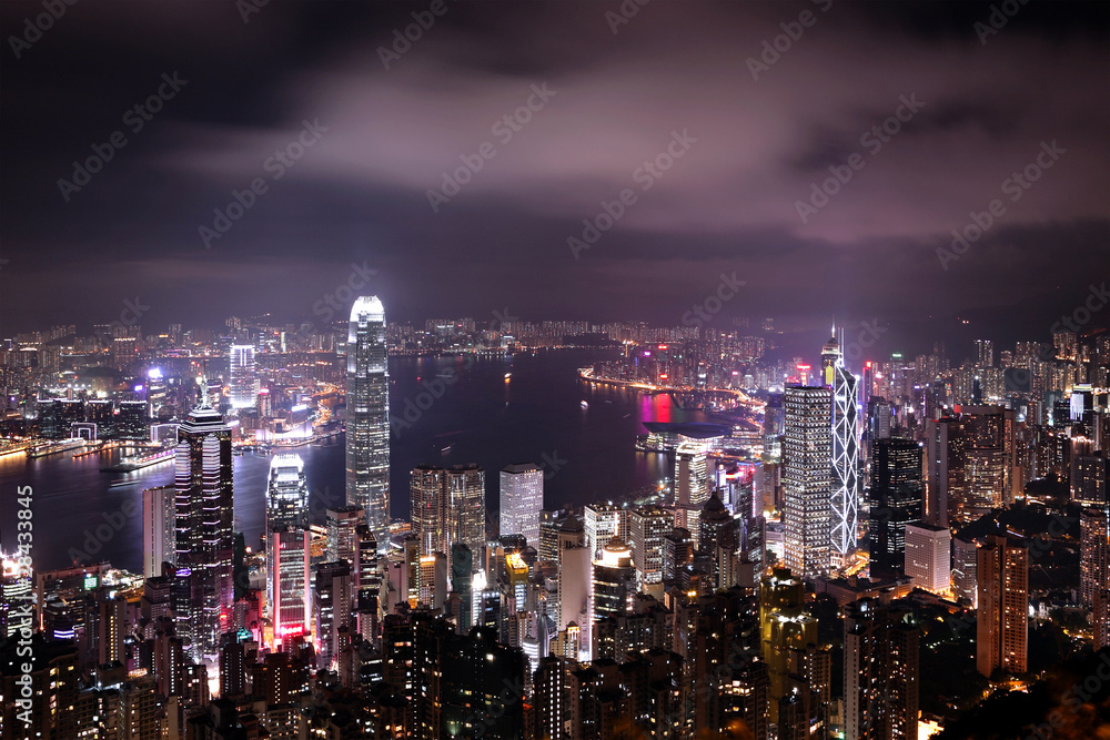 Obraz premium Hong Kong central district skyline