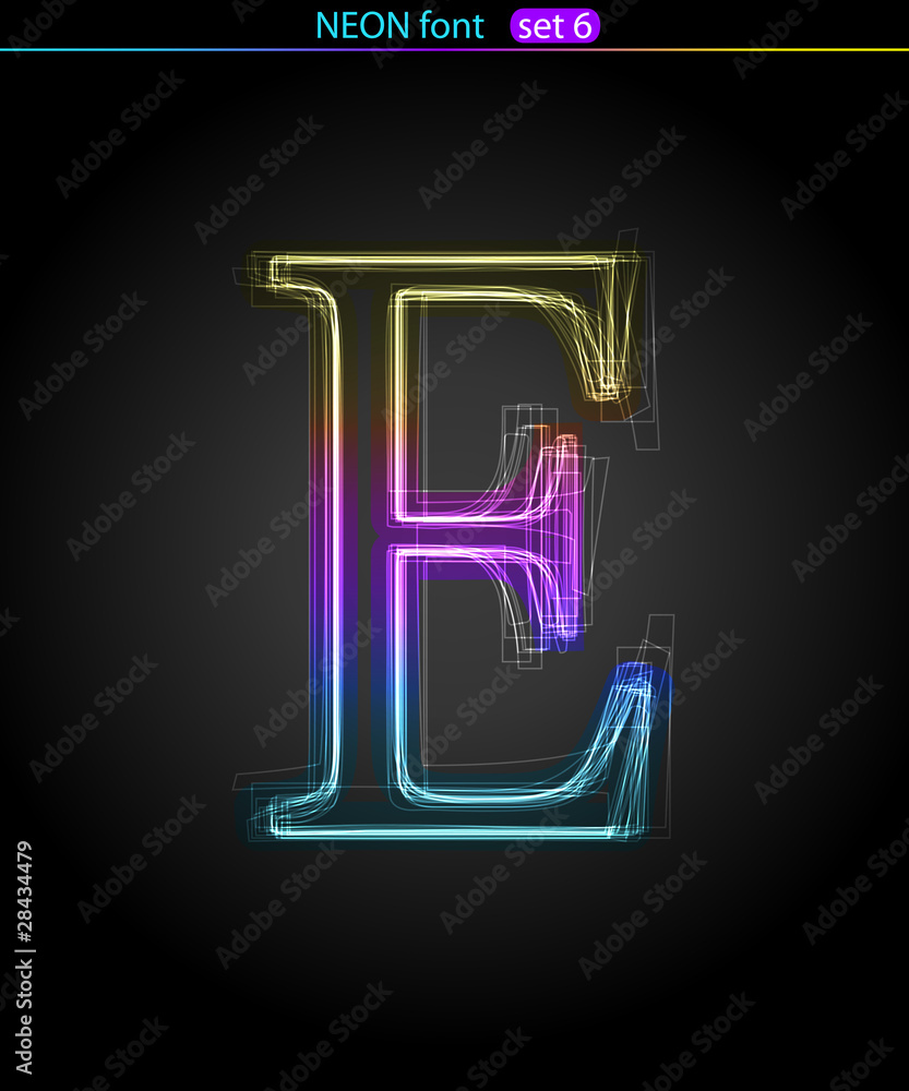 Neon letter E Neon letter E