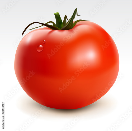 Red tomato with drops
