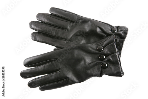 Black female leather gloves