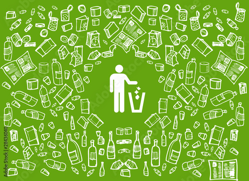 Recycle symbol. Vector illustration of garbage round ecology