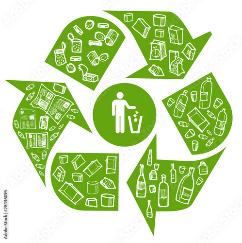 Recycle symbol. Vector illustration of garbage round ecology