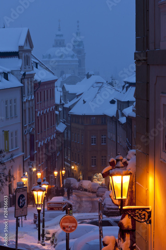 Obraz na plátně Prague in winter, Czech Republic