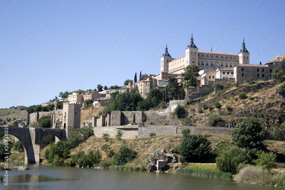 Toledo - Tagus river flows under the Alcazar