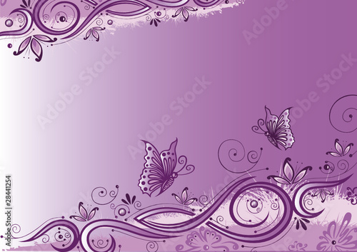Ranke, flora, filigran, Blumen, background, lila, violett