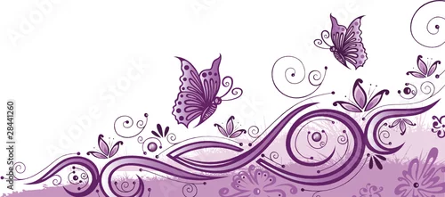 Obraz Ranke, flora, filigran, Blumen, background, lila, violett