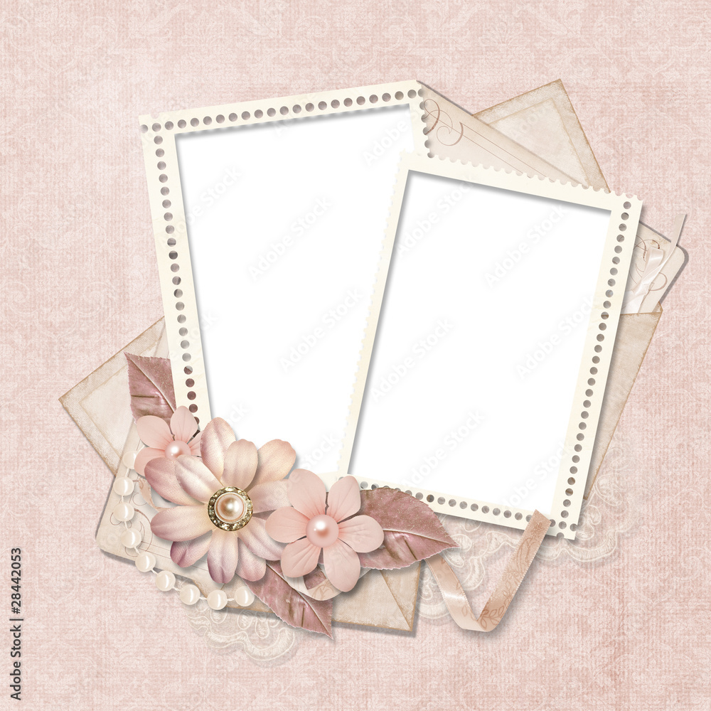 Vintage background with stamp-frames Stock Illustration | Adobe Stock