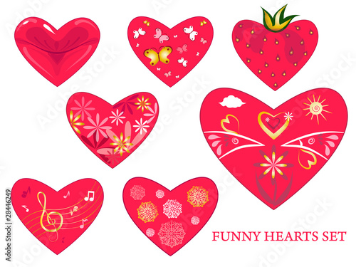 Valentine’s funny hearts set.