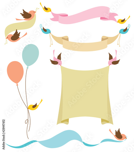 Birds Holding Banners Collection