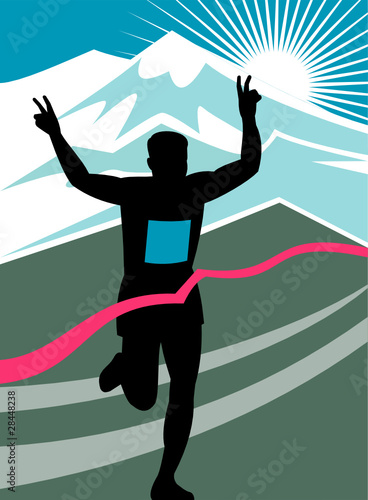 marathon runner finsihing race