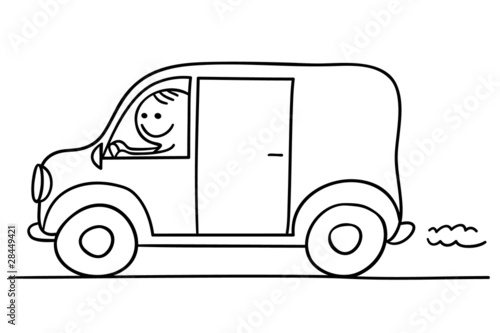 figur im kastenwagen