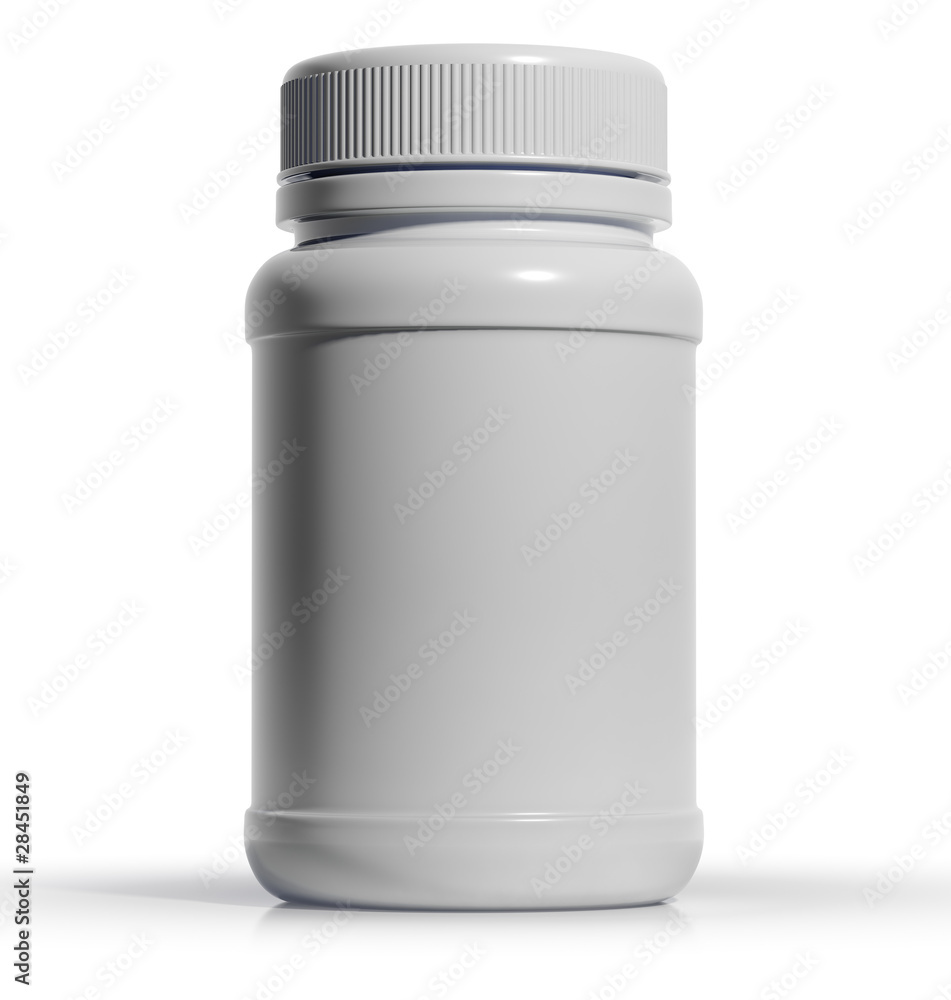 Пластиковая баночка для таблеток или капсул. 3D Stock Illustration ...