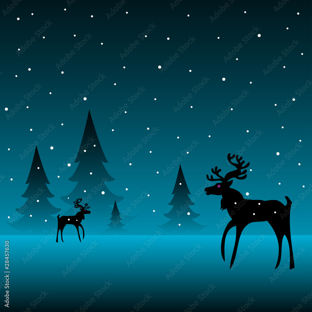 Reindeer in the cold winter Reindeer in the cold winter