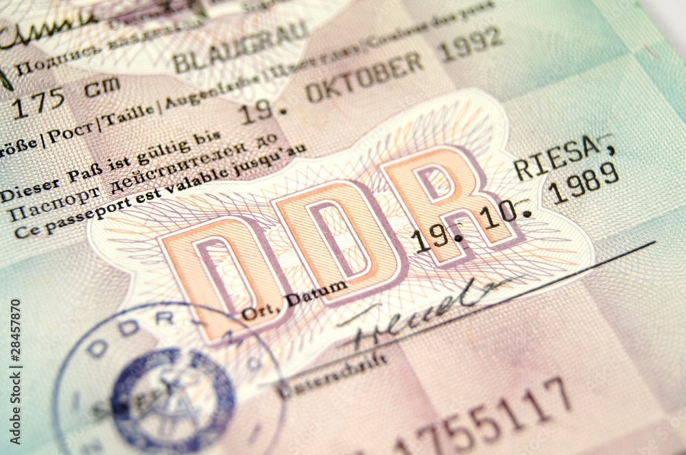 Fototapeta premium Reisepass DDR