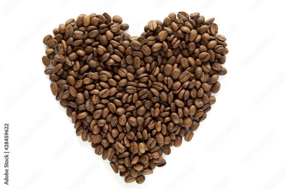 coffee hearts on white background coffee hearts on white background